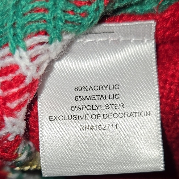 New Major Major Holiday Santa Pattern Sweater - Red and Green Size Large - Picture 4 of 4